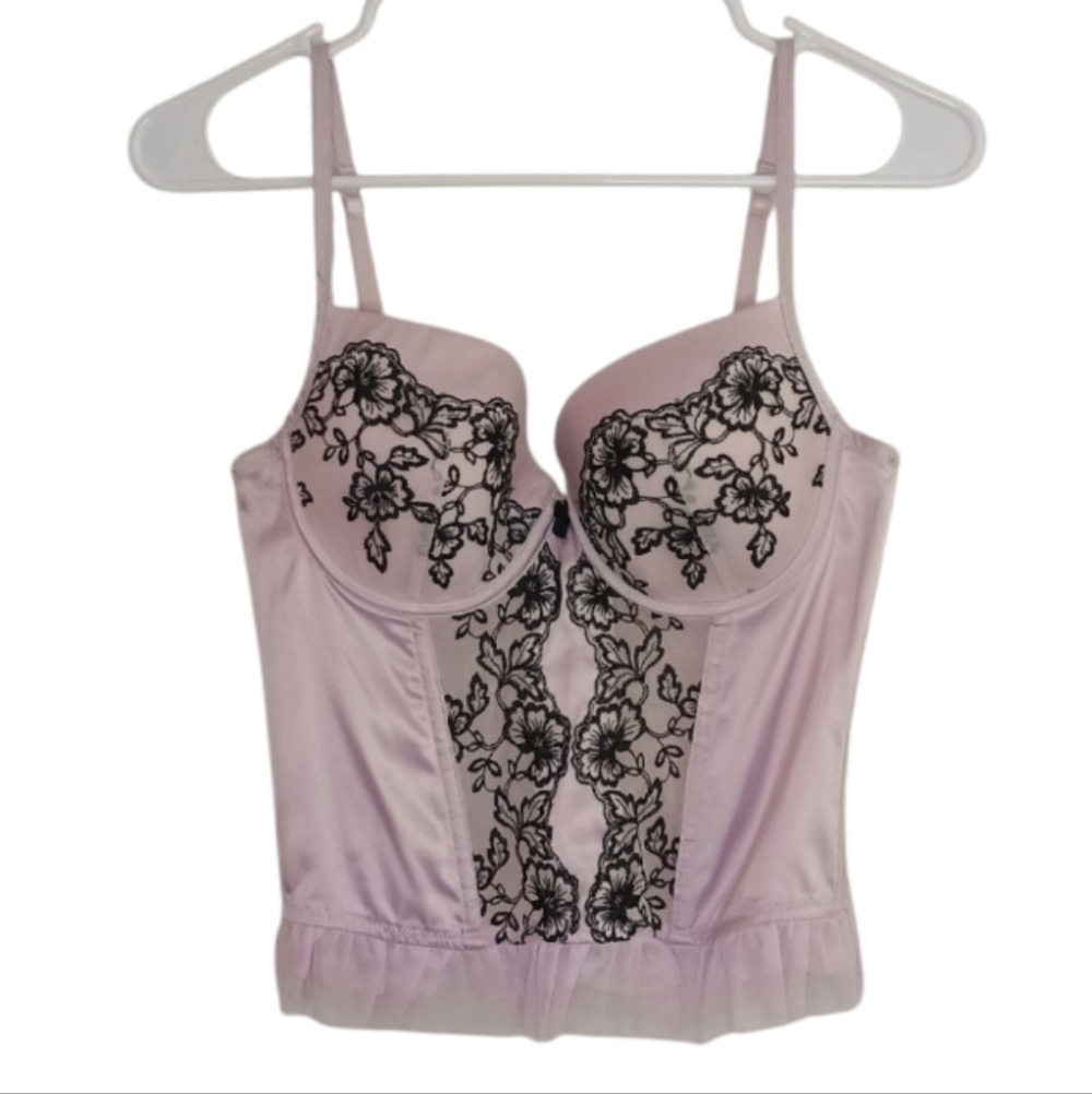 Sophie B. Elegant Pink Lace-Embroidered Corset Top